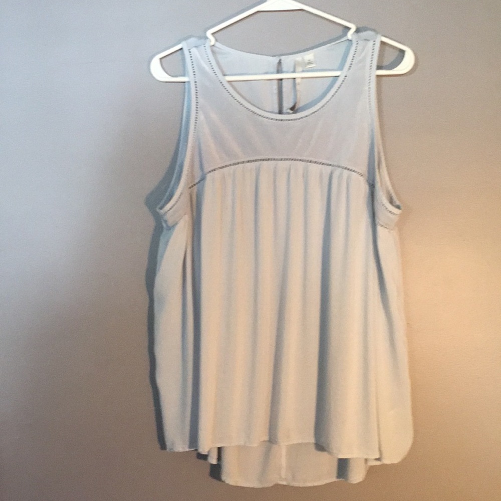 Lauren Conrad flowy velvet detail blouse